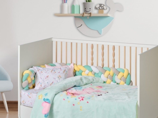 Κουβέρτα Βρεφική Relax 4919 Velour Mint-Pink Das Home Κούνιας 110x140cm Πολυέστερ