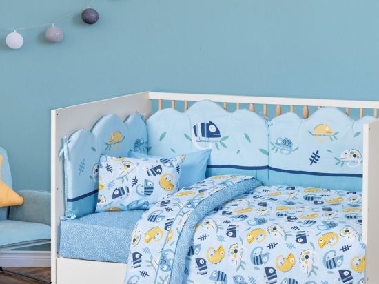 Σεντόνια Βρεφικά 4935 (Σετ 3τμχ) Blue Das Home Κούνιας 130x170cm 100% Βαμβάκι