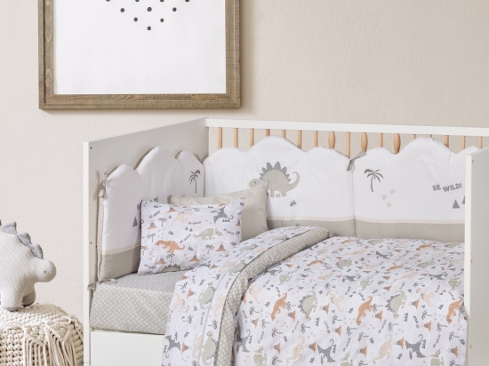 Σεντόνια Βρεφικά 4937 (Σετ 3τμχ) Beige-Olive Das Home Κούνιας 130x170cm 100% Βαμβάκι