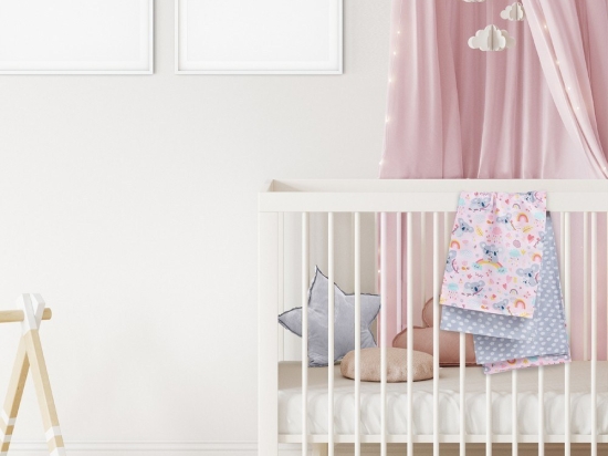 Σεντόνια Βρεφικά 4934 (Σετ 2τμχ) Pink-Grey Das Home Λίκνου 70x120cm 100% Βαμβάκι