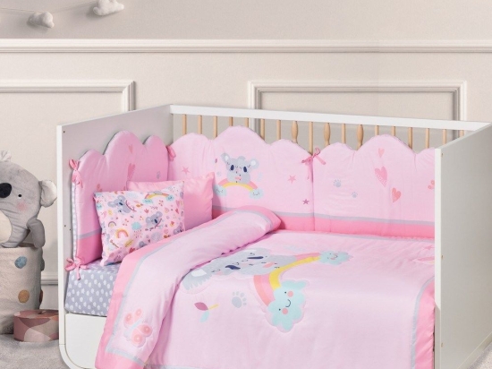 Κουβερλί Βρεφικό 4934 Pink-Grey Das Home 110x150cm Microfiber