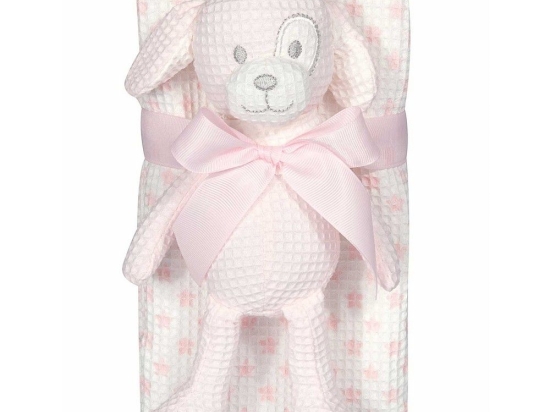 Κουβέρτα Βρεφική Με Παιχνίδι 8857 White-Pink Greenwich Polo Club Αγκαλιάς 75x100cm 100% Βαμβάκι
