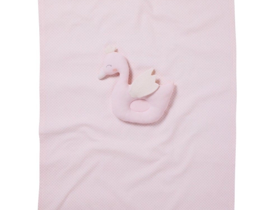 Κουβέρτα Βρεφική Πικέ 4956 White-Pink Das Home Αγκαλιάς 75x100cm 100% Βαμβάκι
