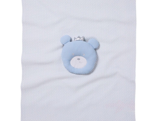 Κουβέρτα Βρεφική Πικέ 4959 White-Blue Das Home Αγκαλιάς 75x100cm 100% Βαμβάκι