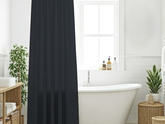 Κουρτίνα Μπάνιου 0809 Graphite Das Home 200Πx180Υ Πολυέστερ