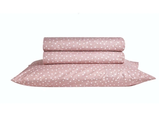 Σεντόνι Lollipop Polka 18 Salmon Pink Kentia Ημίδιπλο 190x260cm 100% Βαμβάκι