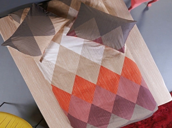 Σεντόνια William 04 (Σετ 3τμχ) Beige-Grey-Purple-Terracotta Kentia Μονό 160x270cm 100% Βαμβάκι