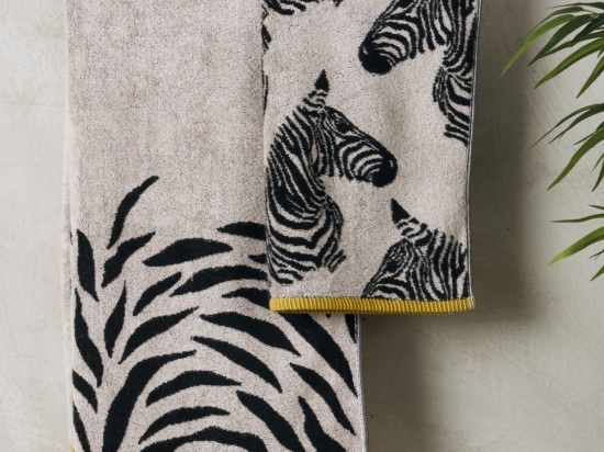 Πετσέτες Zaza (Σετ 2τμχ) Ecru- Black Kentia Σετ Πετσέτες 70x140cm 100% Βαμβάκι