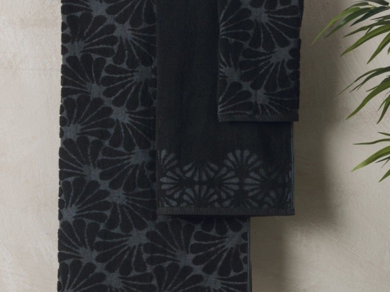 Πετσέτα Pika 30 Black Kentia Σώματος 70x140cm 100% Βαμβάκι