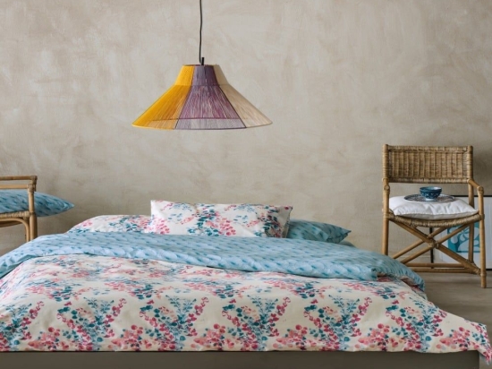 Σεντόνια Amanda 29 (Σετ 4τμχ) Blue-Rose Kentia King Size 270x270cm 100% Βαμβάκι