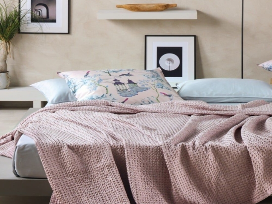 Κουβέρτα Illusion 14 Old Rose Kentia Υπέρδιπλο 230x250cm 100% Βαμβάκι