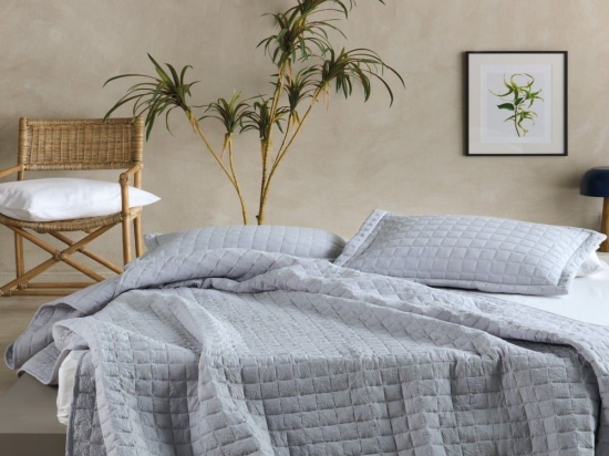 Κουβερλί Vegas 2224 Grey Kentia King Size Microfiber-Polyester