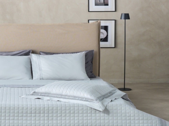 Κουβερλί Felicity 22 (Σετ 3τμχ) Silver Kentia Υπέρδιπλo 230x250cm 100% Βαμβακοσατέν