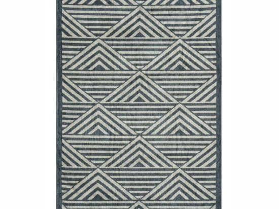 Πετσέτα Θαλάσσης Βελουτέ Ios Anthracite-Beige Kentia Θαλάσσης 80x160cm 100% Βαμβάκι