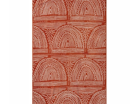 Πετσέτα Θαλάσσης Βελουτέ Madeira Terracotta-Off White Kentia Θαλάσσης 80x160cm 100% Βαμβάκι