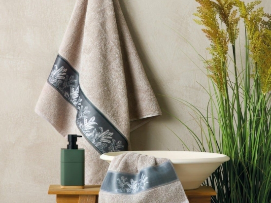 Πετσέτες Ruth (Σετ 3τμχ) Beige Kentia Σετ Πετσέτες 70x140cm 100% Βαμβάκι