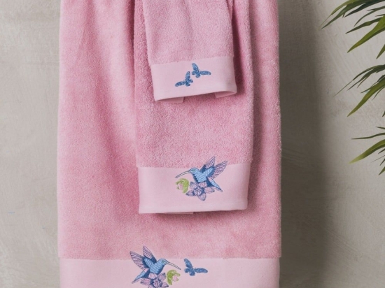 Πετσέτες Santana (Σετ 3τμχ) Pink Kentia Σετ Πετσέτες 70x140cm 100% Βαμβάκι