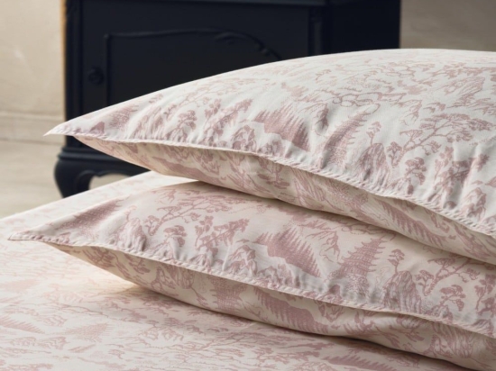 Μαξιλαροθήκες Yoko 20A (Σετ 2τμχ) Dusty Pink-Ecru Kentia 50Χ70 100% Βαμβακοσατέν