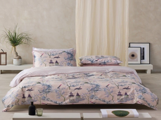Σεντόνια Pagoda 35 (Σετ 4τμχ) Dusty Pink Kentia Υπέρδιπλο 240x270cm 100% Βαμβακοσατέν