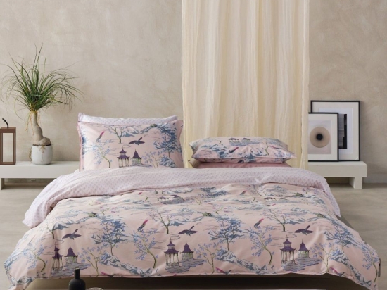 Κουβερλί Pagoda 35 Dusty Pink Kentia Υπέρδιπλο 230x250cm 100% Βαμβακοσατέν