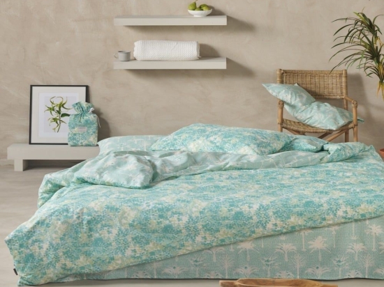 Σεντόνια Malie 29 (Σετ 4τμχ) Veraman-Lime Kentia Υπέρδιπλο 240x270cm 100% Βαμβάκι