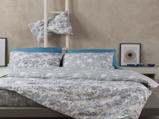 Σεντόνια Malie 22 (Σετ 3τμχ) Grey Kentia Ημίδιπλο 190x270cm 100% Βαμβάκι
