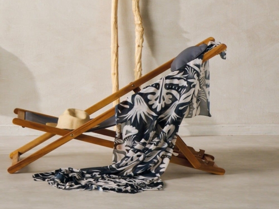 Παρεό Παραλίας Sarong 244 170x110cm Black-White Kentia One Size Polyester-Chiffon