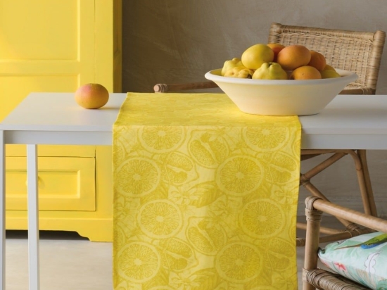 Runner Rambler (Σετ 2τμχ) Yellow Kentia 45Χ140 Βαμβάκι-Πολυέστερ