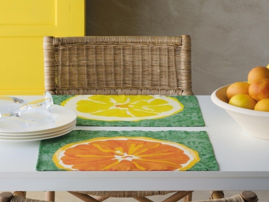 Σουπλά Rambler (Σετ 4τμχ) Green-Multi Kentia 33x45cm Βαμβάκι-Πολυέστερ