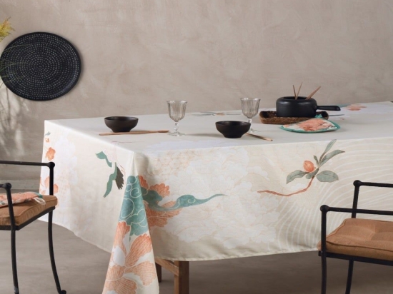 Τραπεζομάντηλο Hong Multi Kentia 160X230cm Βαμβάκι-Πολυέστερ