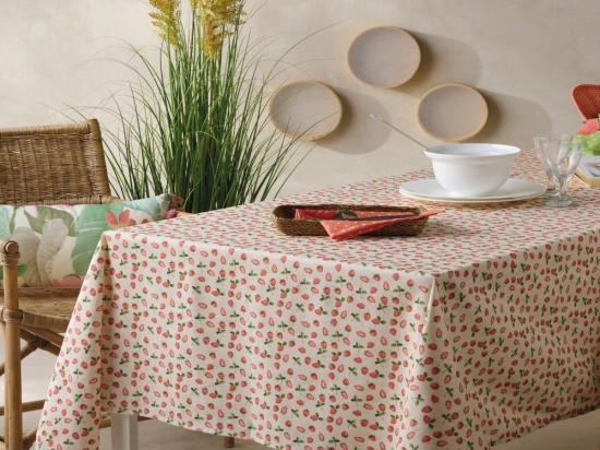 Τραπεζομάντηλο June Red-Green Kentia 135X180cm Βαμβάκι-Πολυέστερ