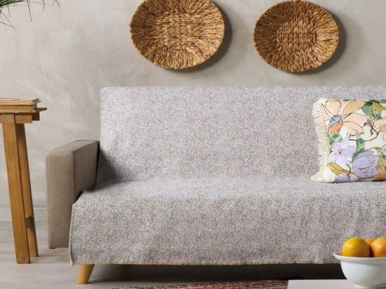 Ριχτάρι Liberty 12 Beige Kentia Τριθέσιο 180x280cm Βαμβάκι-Πολυέστερ