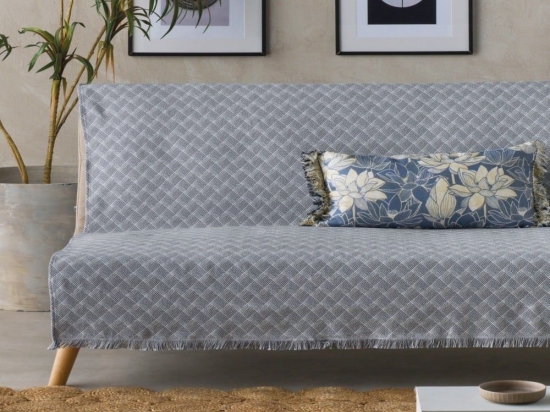 Ριχτάρι Marcel 01 Ecru-Dark Grey Kentia Διθέσιο 180x240cm Βαμβάκι-Πολυέστερ
