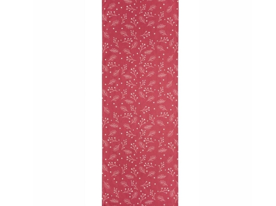 Τραβέρσα Χριστουγεννιάτικη Snow 2419 White-Red Kentia 45Χ140 45x140cm