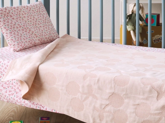 Κουβέρτα Βρεφική Ματλασέ Amarena Pink Kentia Αγκαλιάς 70x100cm 100% Βαμβάκι