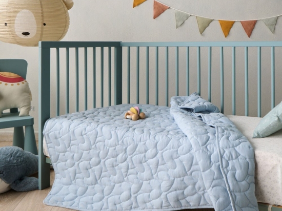 Κουβερλί Βρεφικό Imani 19 Blue Kentia 110x140cm Microfiber-Polyester