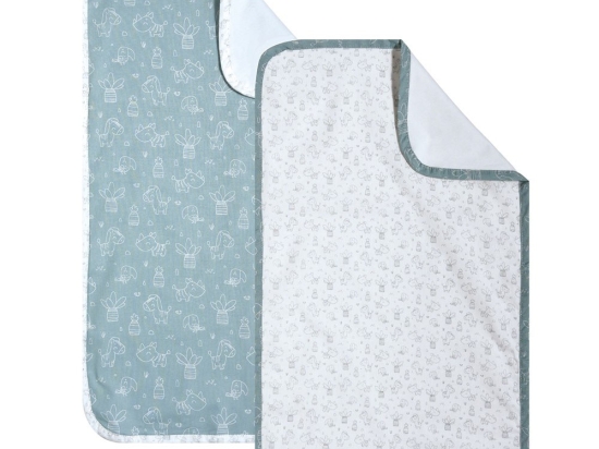 Σελτεδάκια Βρεφικά Vivari (Σετ 2τμχ) Green-White Kentia 72x42cm 100% Βαμβάκι