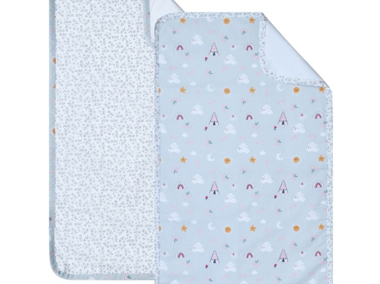 Σελτεδάκια Βρεφικά Kounelito (Σετ 2τμχ) Ciel Kentia 72x42cm 100% Βαμβάκι