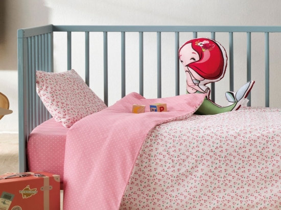 Σεντόνια Βρεφικά Cereza (Σετ 3τμχ) Pink Kentia Κούνιας 120x170cm 100% Βαμβάκι