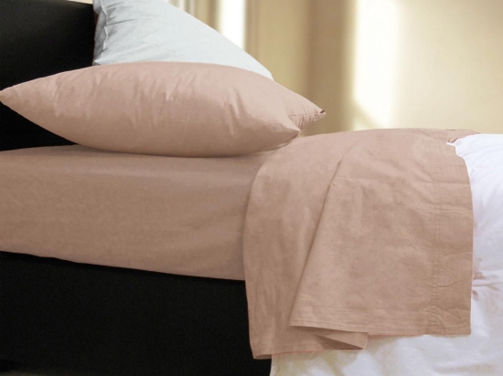 Σεντόνι Με Λάστιχο Basic Beige Nef-Nef Υπέρδιπλo 160x230cm Με Λάστιχο 100% Βαμβάκι