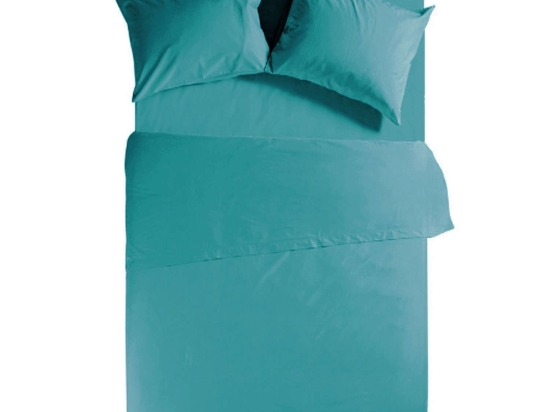 Σεντόνι Basic Dusty Petrol Nef-Nef Μονό 170x270cm Χωρίς Λάστιχο 100% Βαμβάκι
