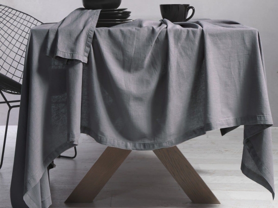 Τραπεζομάντηλο Cotton-Linen Grey Nef-Nef 150X250 150x250cm 100% Βαμβάκι