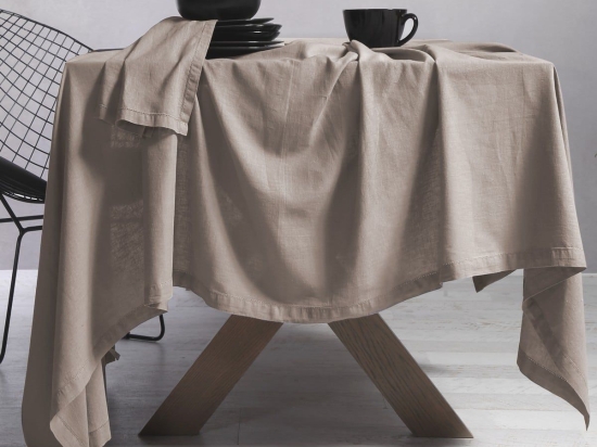 Τραπεζομάντηλο Cotton-Linen Beige Nef-Nef 150Χ300 100% Βαμβάκι