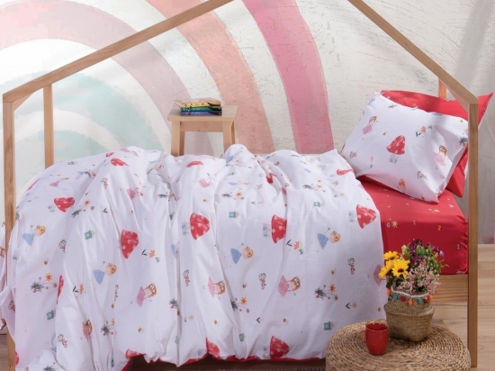 Σεντόνια Παιδικά Fairy World (Σετ 3τμχ) White Nef-Nef Μονό 170x260cm 100% Βαμβάκι