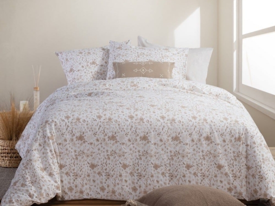 Σεντόνια Valia (Σετ 3τμχ) Beige Nef-Nef Μονό 170x270cm 100% Βαμβάκι