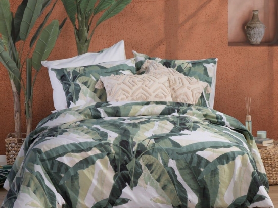 Σεντόνια Tropicana (Σετ 4τμχ) Green Nef-Nef Διπλό 200x270cm 100% Βαμβάκι