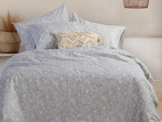 Σεντόνια Garnet (Σετ 4τμχ) Grey Nef-Nef Υπέρδιπλο 240x270cm 100% Βαμβάκι