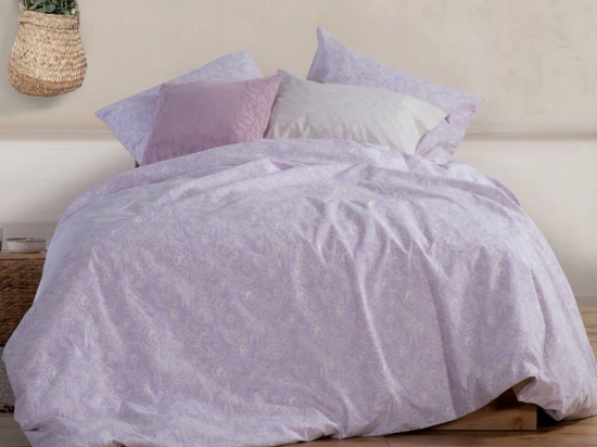 Σεντόνια Garnet Με Λάστιχο (Σετ 4τμχ) Mauve Nef-Nef Υπέρδιπλο 160x235cm 100% Βαμβάκι