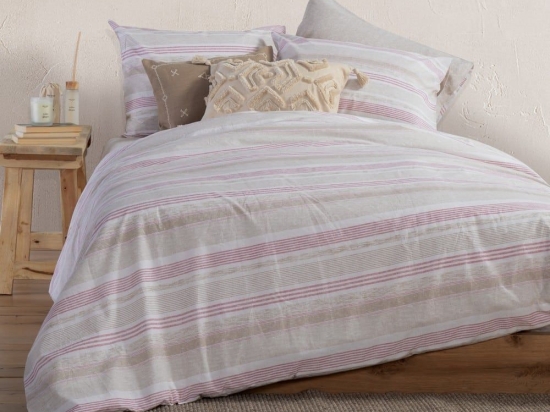 Σεντόνια Canfield Με Λάστιχο (Σετ 4τμχ) Beige Nef-Nef Υπέρδιπλο 160x235cm 100% Βαμβάκι