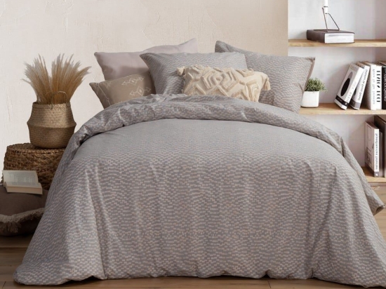Σεντόνια Candy Με Λάστιχο (Σετ 4τμχ) Grey Nef-Nef King Size 180x235cm 100% Βαμβάκι